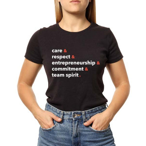 Camiseta Valores Baby look Preta - delaware