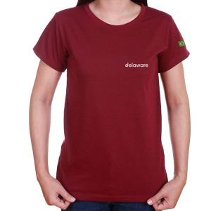 Camiseta Baby look Vermelha- delaware