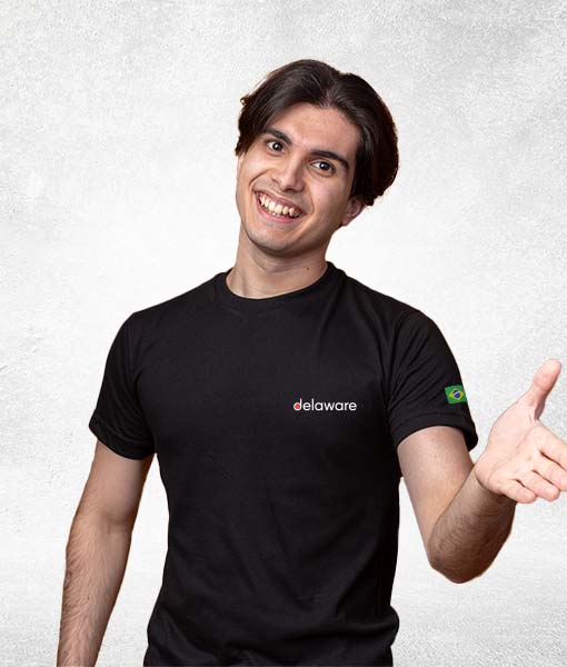 Camiseta em Malha Preta Masculina - delaware