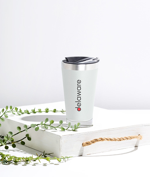 Copo Branco em Inox com abridor- delaware