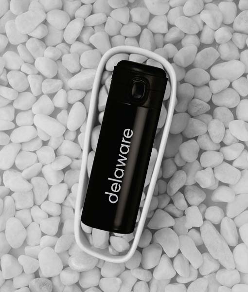 Garrafa Preta em Inox 400ML - delaware